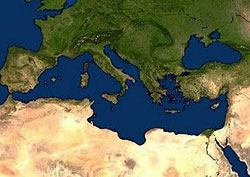 Image satellite de la Méditerranée