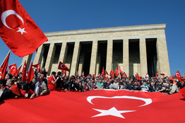 An April 2009 protest against the arrests of university professors and other secularists accused of plotting to topple the Turkish government.