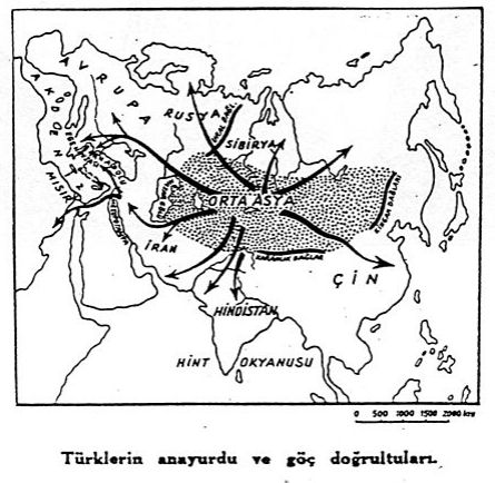 Le foyer d'origine des Turcs et les migrations (Türklerin anayurdu ve göç dogrultuları)